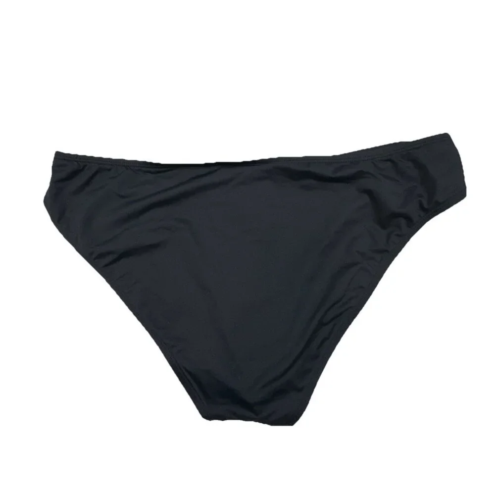 La Blanca Women's Size 14 Black Island Goddess Side Tie Hipster Bikini Swim